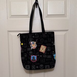 Black Graphic Squid Game Tote Bag